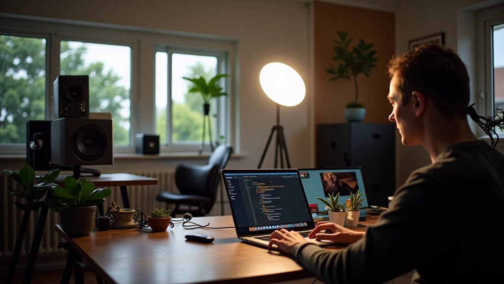 Artistes créatifs travaillant avec du matériel professionnel dans un studio moderne