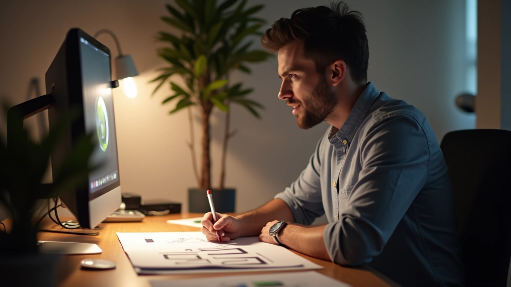 Artiste communicant avec un client satisfait via chat, montrant des croquis de projet