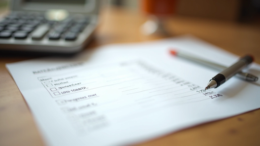 Tableau de tarification de photos sur un bureau avec notes et calculs, stratégie de prix