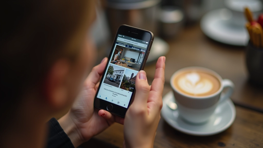 Téléphone mobile avec interface d'application de vente de photos, écran tactile